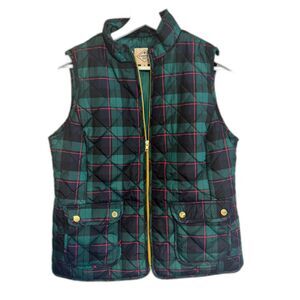 Plaid Outerwear Puffer Vest